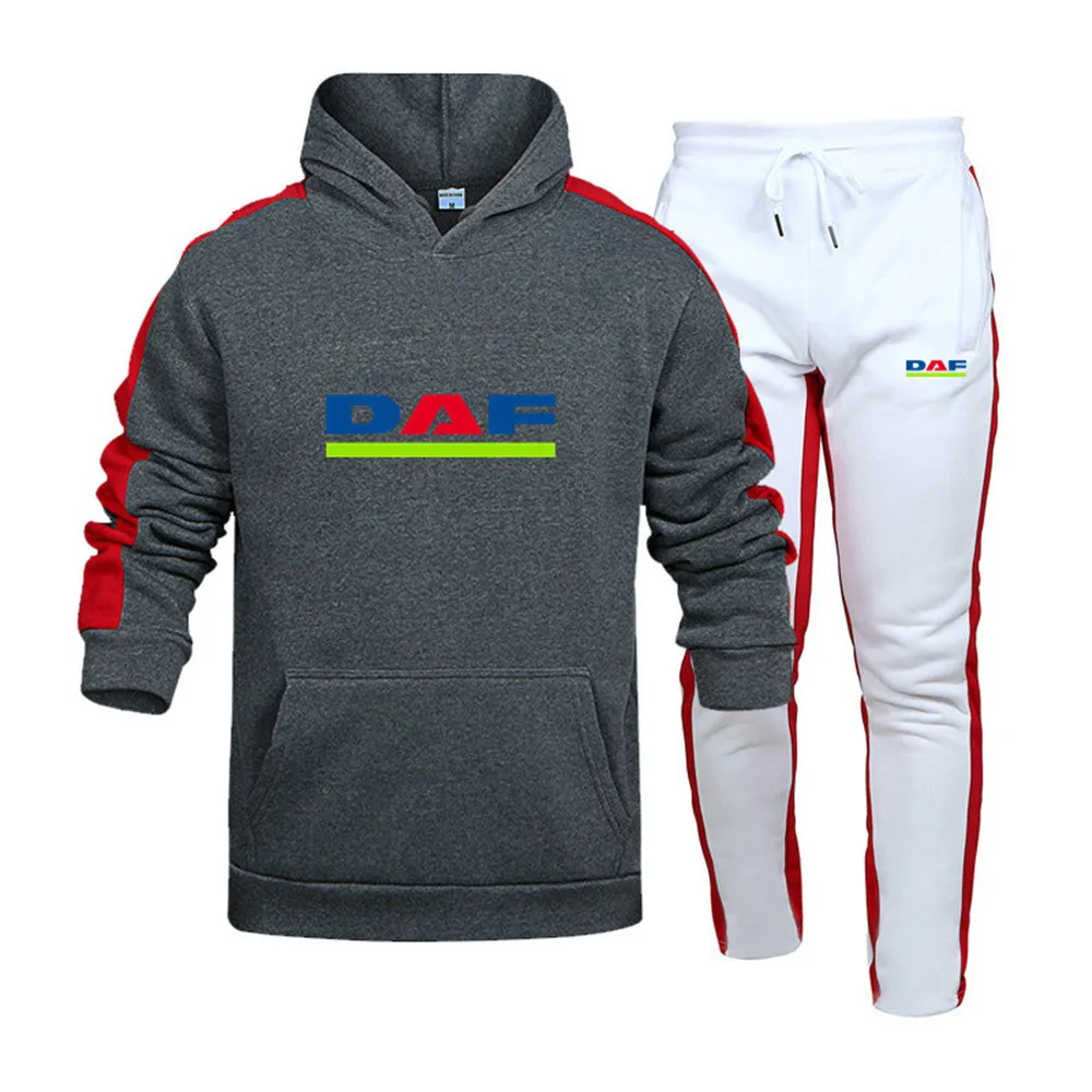 

DAF men's hoodie 2-piece set 2021 new spring and autumn letter printing casual handsome hooded sweatshirt pants sportswear suit