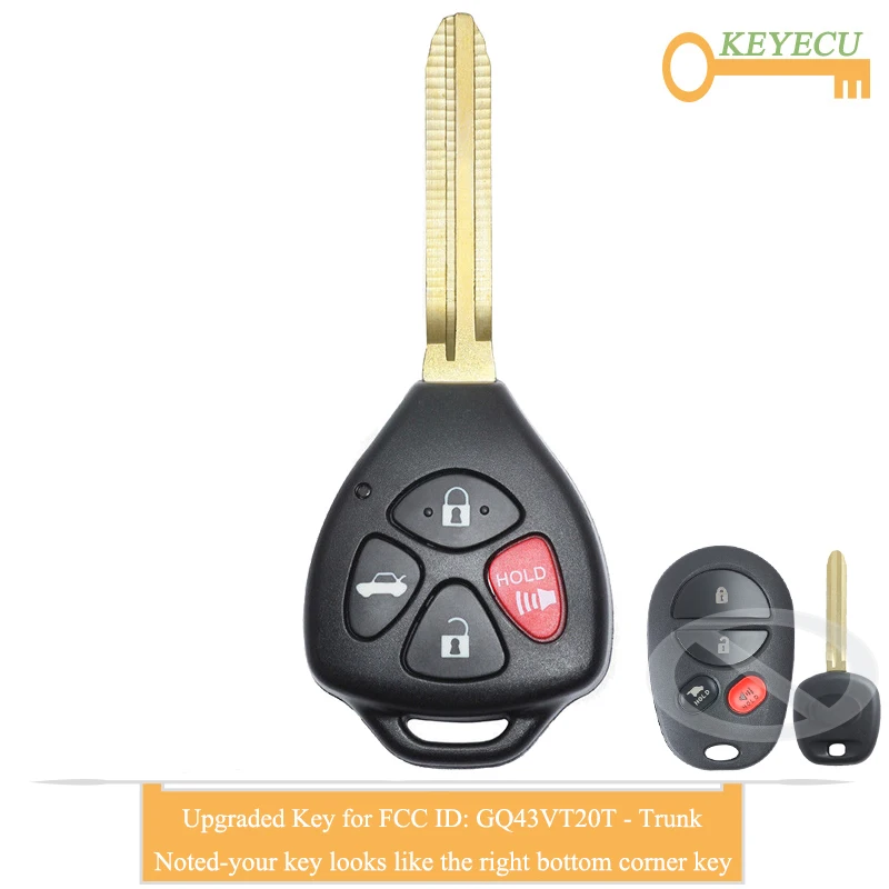 KEYECU обновленный дистанционный ключ для Toyota Highlander Sequoia Sienna Tacoma Tundra Fob 4 кнопки 315 МГц