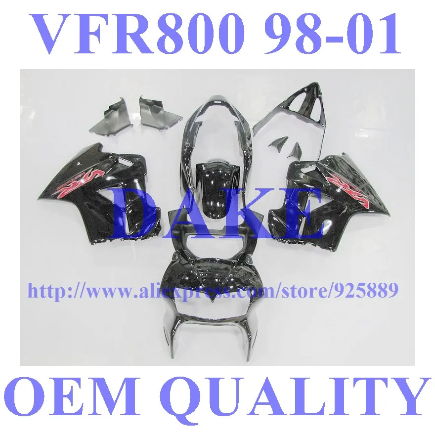 

+NEW Black For HONDA VFR800 98-01 VFR 800 VFR800RR VFR 800RR 1998 1999 2000 2001 98 99 00 01 Fairing Kim!!
