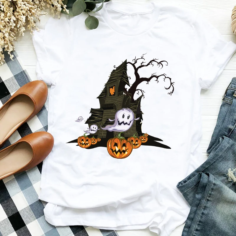 Женская футболка с принтом тыквы и лица страшная 90s Хэллоуин День благодарения