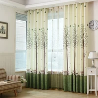 korean style curtains for living dining room bedroom garden small fresh plant curtain kitchen curtains french window home