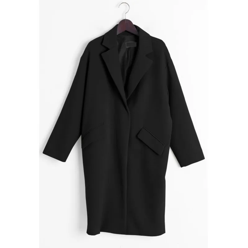 LANMREM Новая Осенняя модная женская одежда свободная корейская черная длинная