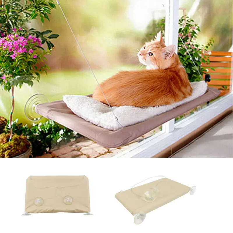 Cute Pet Hanging Beds Bearing 20kg Cat Sunny Seat Window Mount Pet Cat Hammock Comfortable Cat Pet Bed Shelf Seat Beds