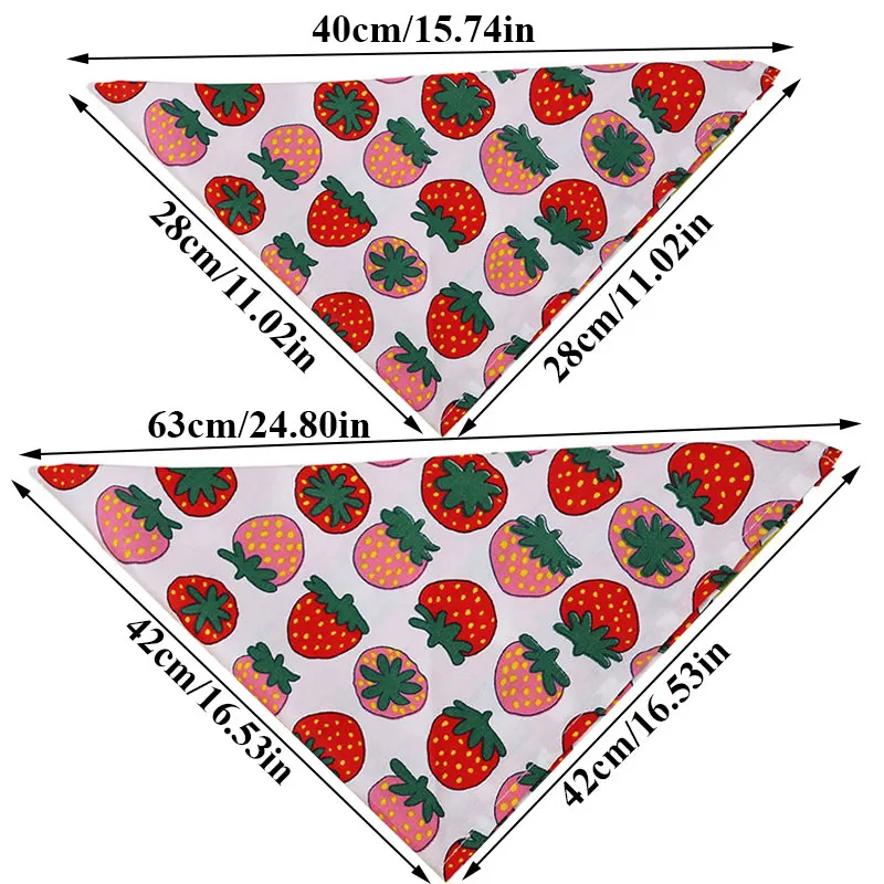 

Cute Pet Saliva Towel Bibs Fruit Pattern Print Dog Triangle Neckerchief Spring Summer Cotton Cat Scarf Collar Pet Accessories