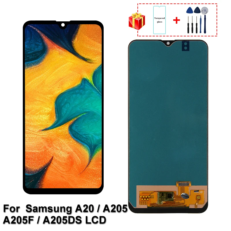 6 4 ''для Samsung A20 LCD A205 A205F A205DS ЖК дисплей экран A205GN A205S A205YN дигитайзер части