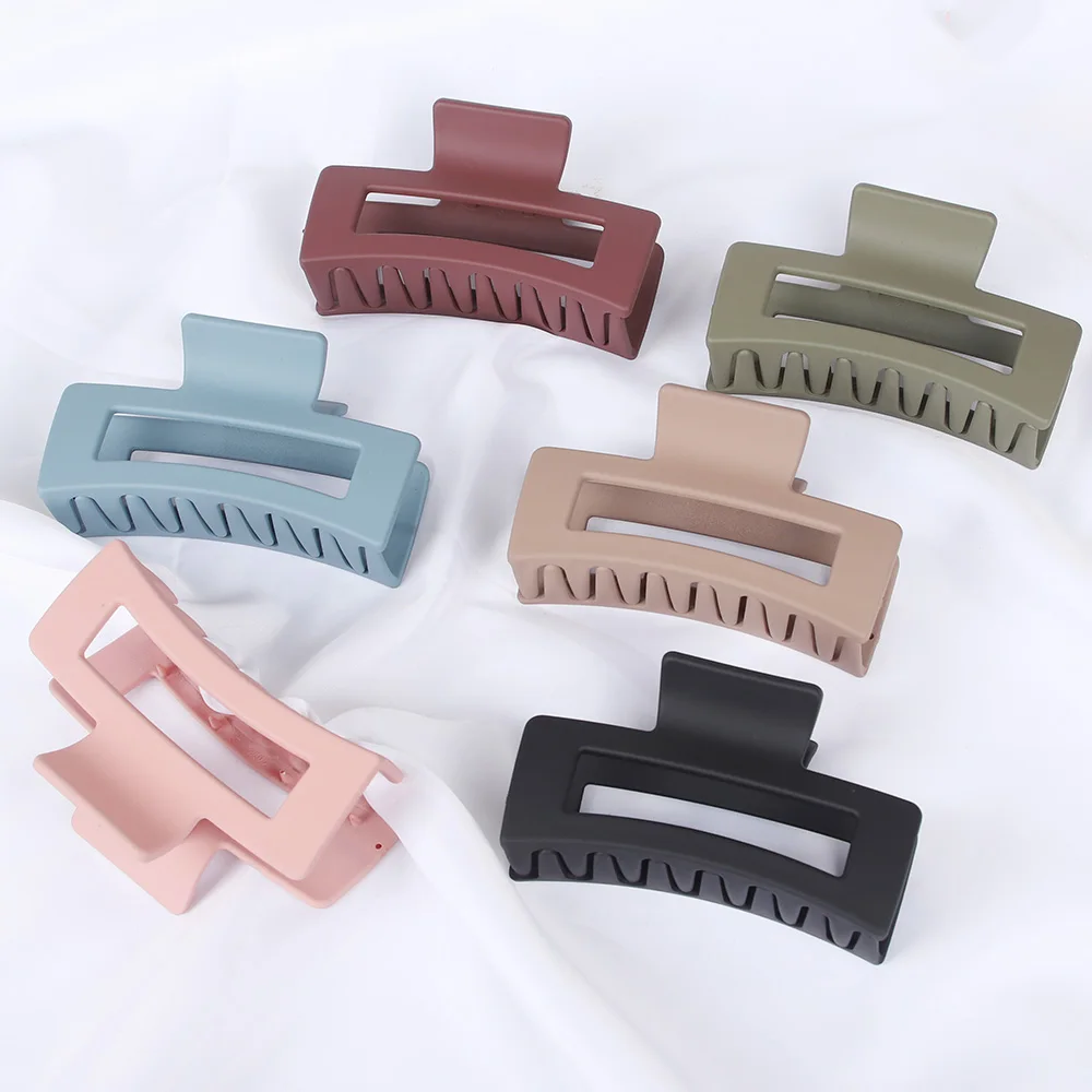 

Geometric Hollow Matte Large Hair Claw Clips Barrettes 10.5cm Plastic Ponytail Holder Hair Clamps Women Girls Hair Accessories