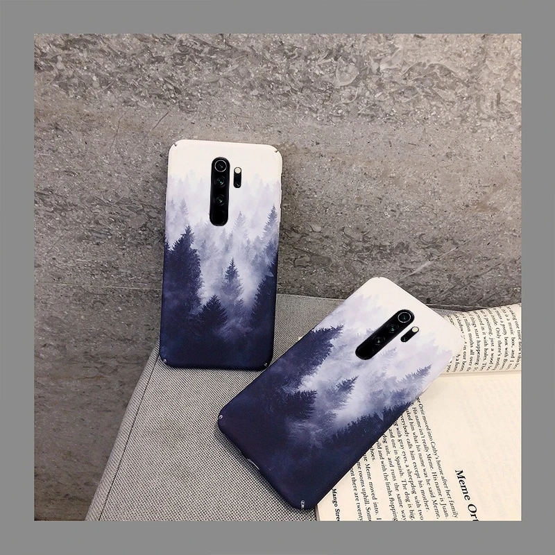 

Luxury Ink Painting Phone Case For Xiaomi Redmi Note 8 7 K20 Pro Hard PC Matte Cover Cases For Xiaomi Mi 9 SE 9T Free shipping