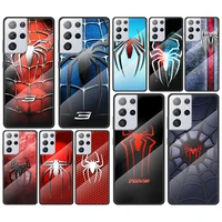 spider marvel cool for samsung galaxy s21 ultra plus a72 a52 4g 5g m51 m31 m21 luxury tempered glass phone case cover