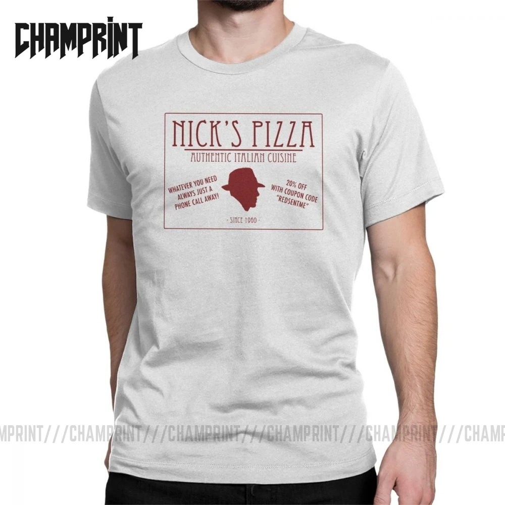 Мужские Ник's Pizza продающих футболки Реддингтон Raymond ТВ и изображением Красной