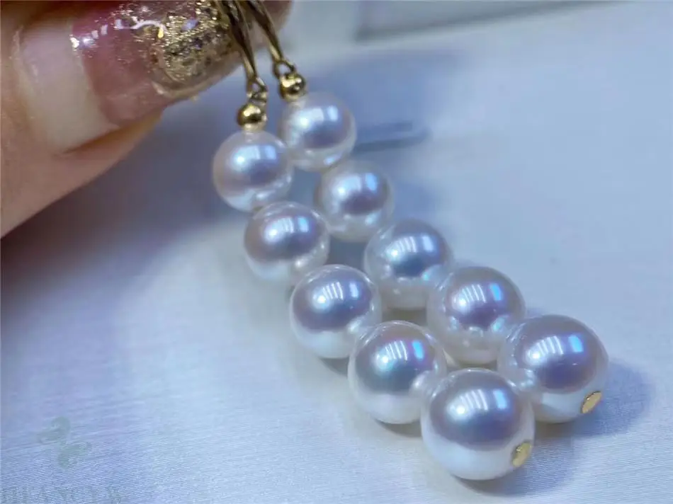 

Серьги-капельки с натуральным белым жемчугом, 8 мм