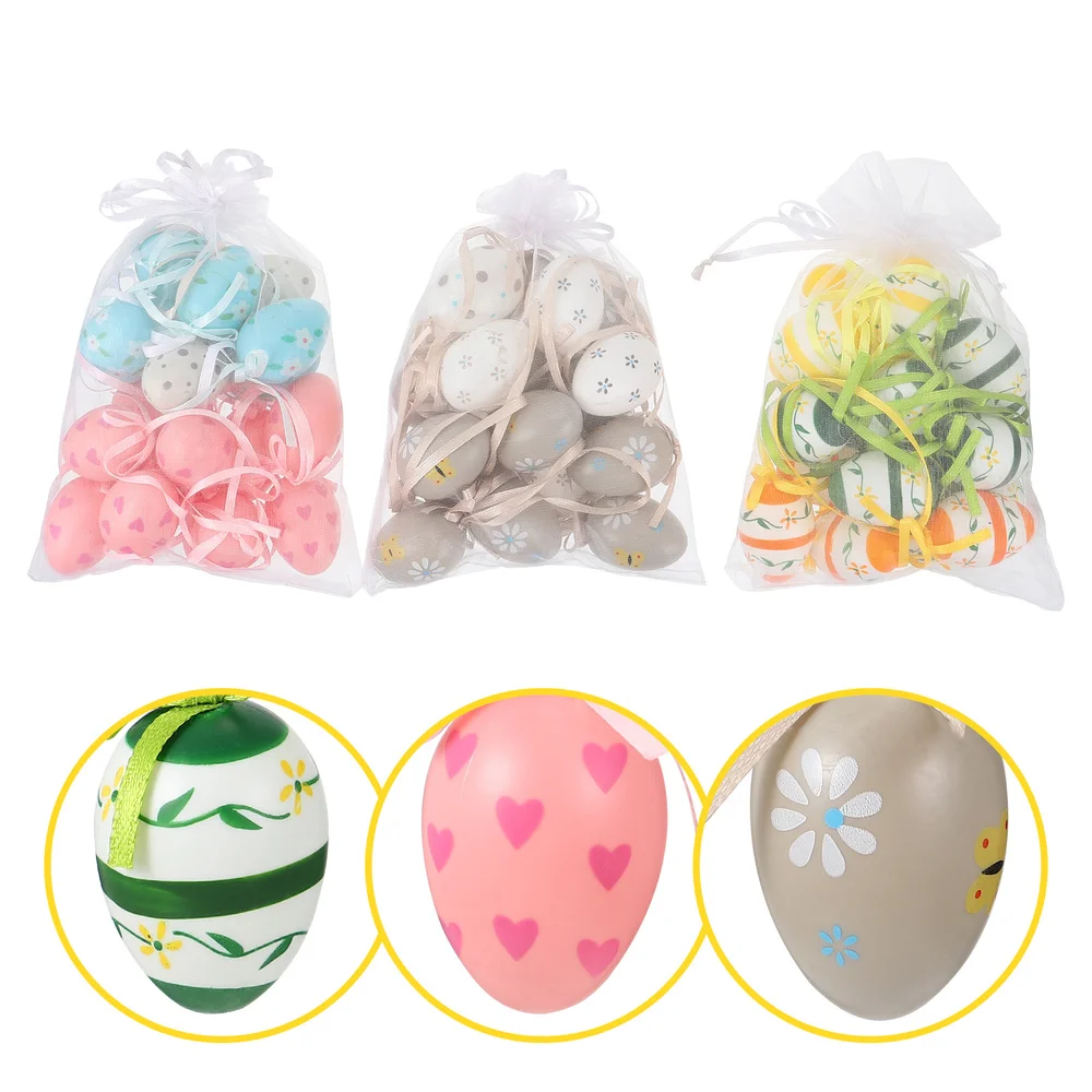 

54Pcs Easter Hanging Fake Egg Pendant Festival Decoration Ornament