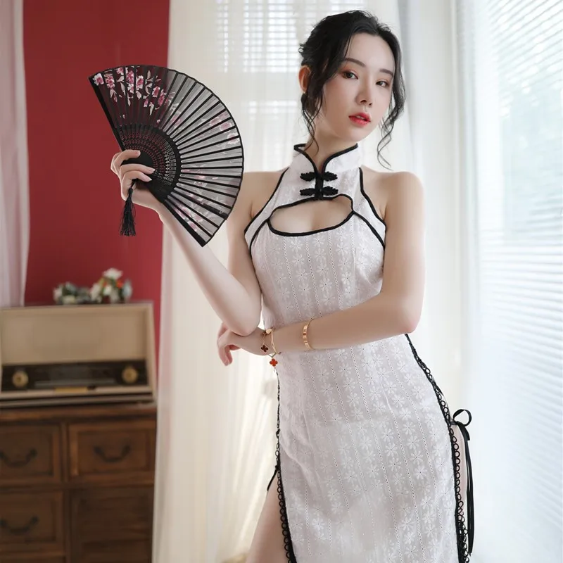 Сексуальный китайский стиль cheongsam ролевые игры грудь кружева Сексуальная