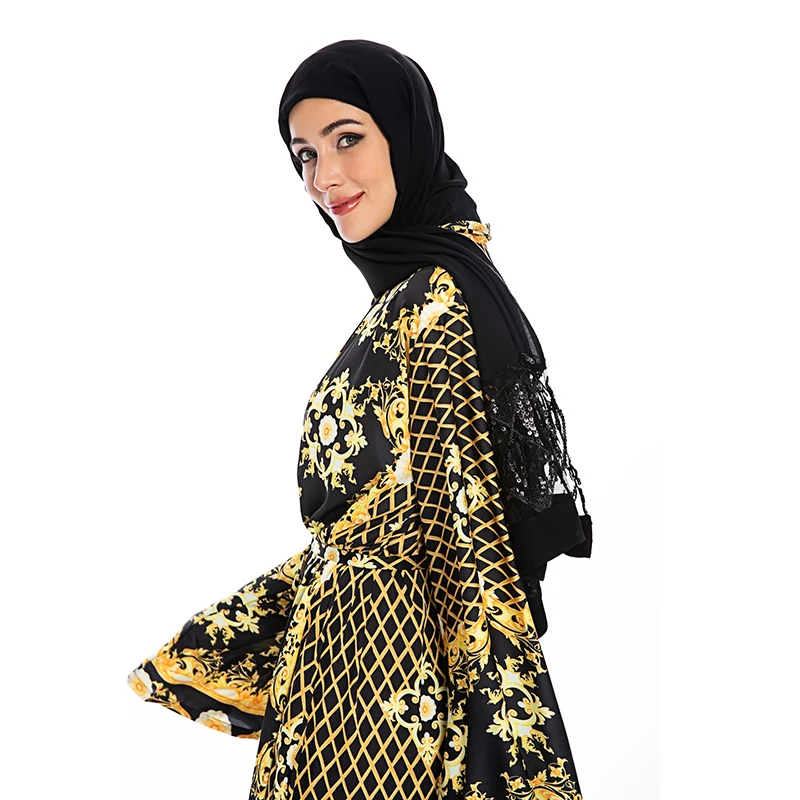 Женское кимоно в мусульманском стиле Abaya длинное мягкое турецком открытый