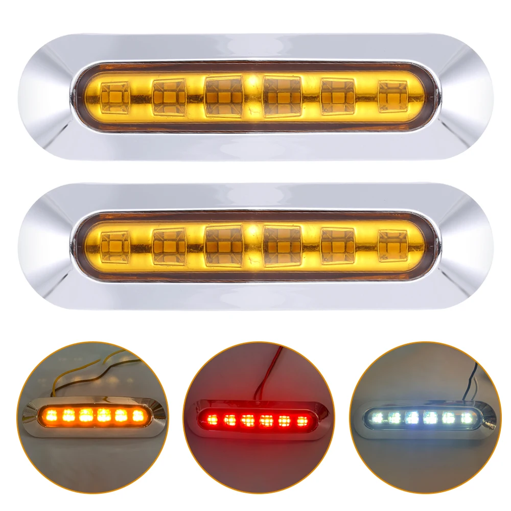 

2Pcs 12V / 30V LED Side Marker Lights Car External Lights Warning Tail Light Auto Trailer Truck Lorry Lamps White color