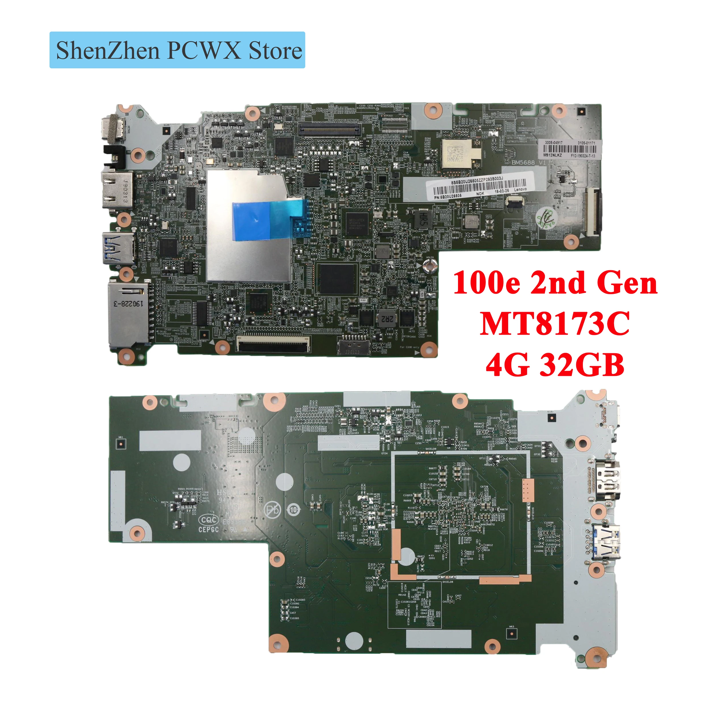 Материнская плата для 100e Chromebook 2nd Gen MTK Lenovo MBB 81QB 5B20U26505 UMA RAM 4G ROM 32GB 8897 CPU NOK