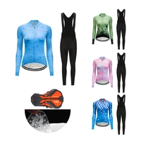 free shipping women long sleeve cycling clothing bib kit 2022 bike jersey set mtb dress female bicycle clothes sport suit blouse