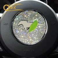 luxury rhinestones full set steering wheel door handle center console ac outlet decorative stickers for ford mustang 15 18