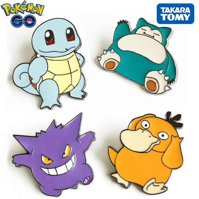 

Anime Pokemon Alloy Metal Brooches Cute Cartoon Gengar Psyduck School Bag Decoration Badge Cosplay Toys for Children Xmas Gifts