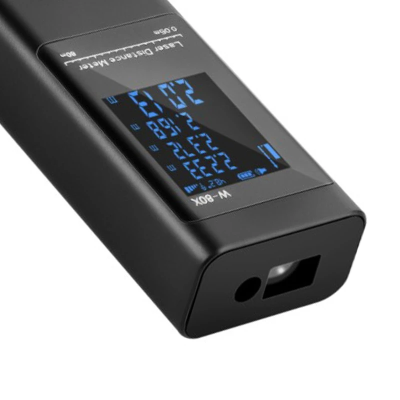 

Distance Meter, 80M Mini Waterproof Dustproof Fallproof Digital Rangefinder, Handheld Measuring Tool,M-80X