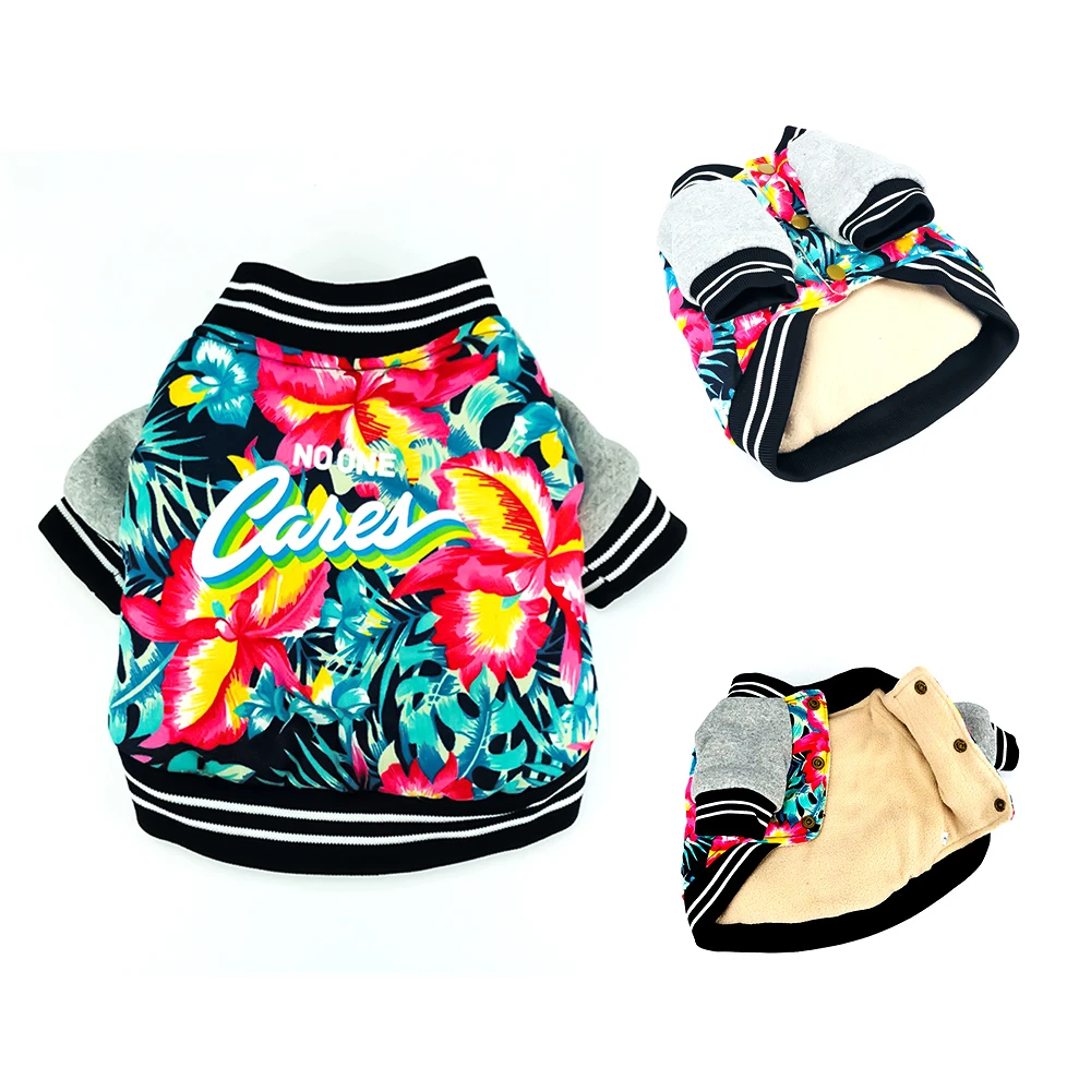 Зимняя одежда для собак теплая куртка бейсбольная форма флисовое пальто