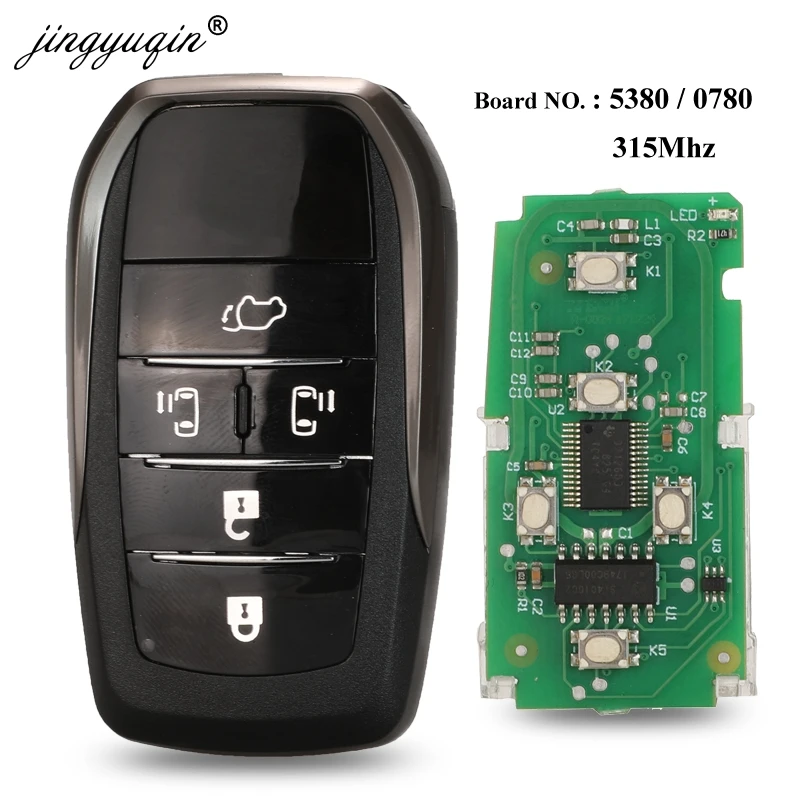Jingyuqin 5 кнопок 315 МГц 71 чип ASK Smart Key для Toyota Previa Alphard Board ND900 0780 / 5380|Ключ от авто| |