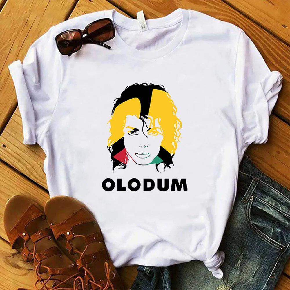 Летняя женская футболка с изображением Майкла Джексона OLODUM графика в стиле