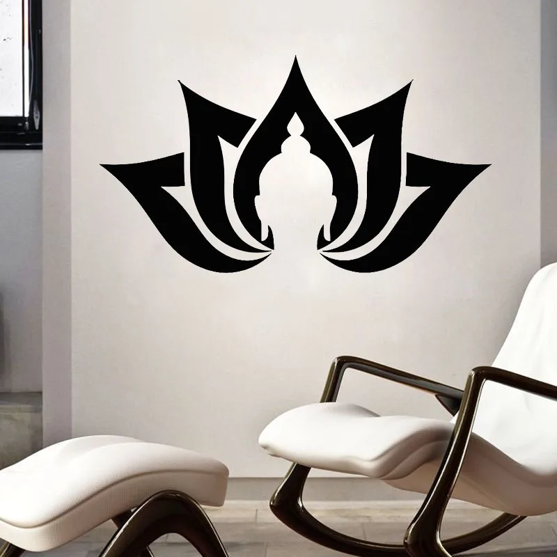 Буддизм настенные наклейки плакат цветок лотоса стикеры религиозная комната