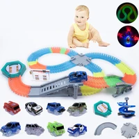 magical glowing race track in the dark diy universal accessories ramp turn road bridge crossroads kids gifts toys for children