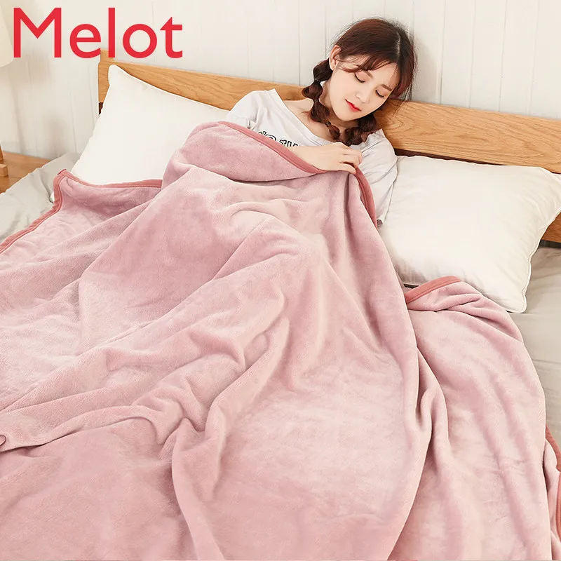 

Cotton Thick and Portable Coral Fleece Woolen Blanket Blanket Thermal Pure Cotton Flannel Sofa Blanket blankets for beds