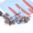 10 шт. рождественские сосновые цветы для скрапбукинга для дома, свадебное украшение сделай сам, Подарочная коробка для конфет, недорогие искусственные растения с помпоном