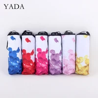 yada 2021 ins new flower petal pattern 5 folding rainy mini pocket umbrella for women anti uv small parasol umbrellas yd200303