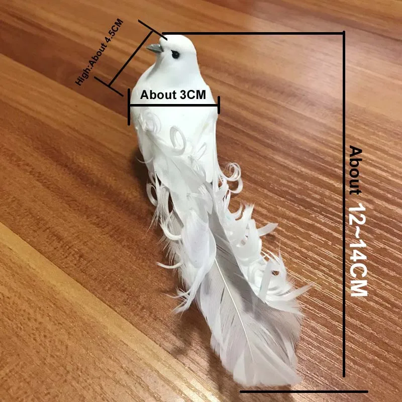 

10PCS Fake Bird,White Doves Artificial Foam Feathers Birds With Clip,Pigeons Decoration For Wedding,Christmas,Home