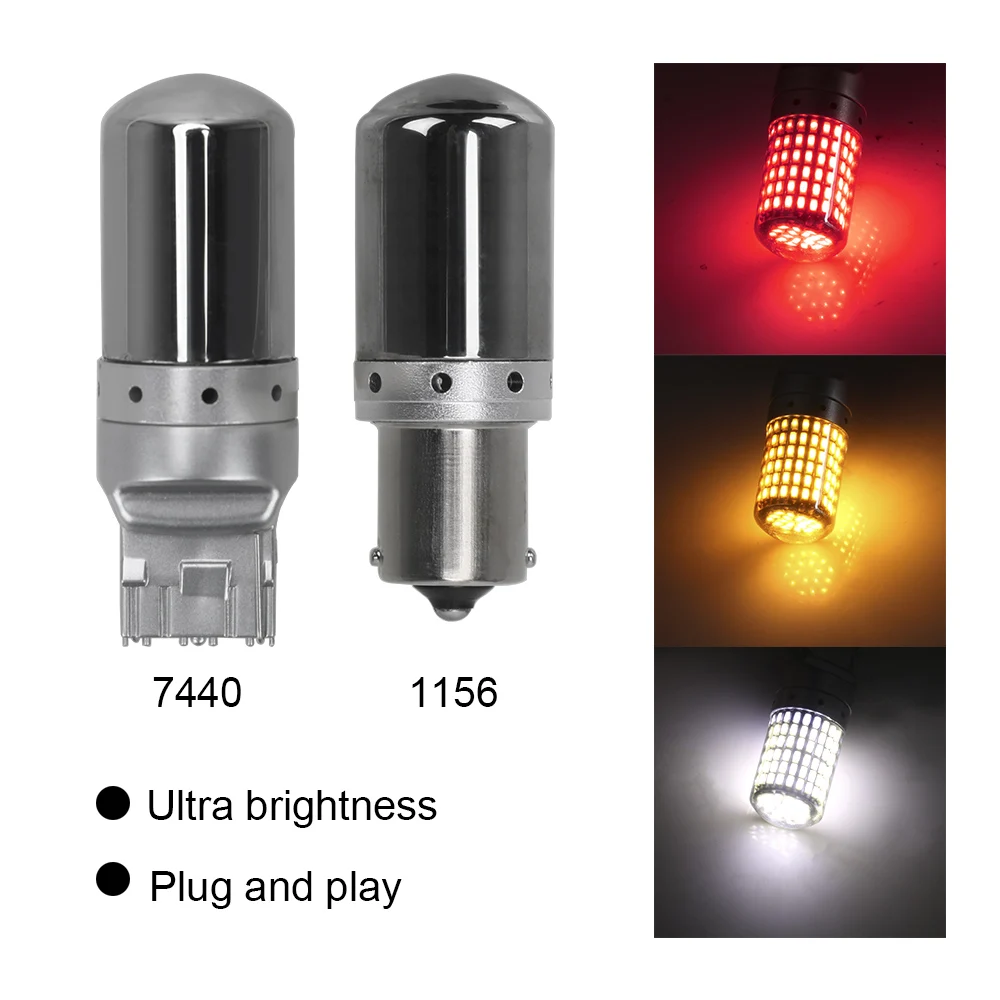 1156 BA15S P21W T20 7440 W21W светодиодный лампы указатели поворота тормозной фонарь