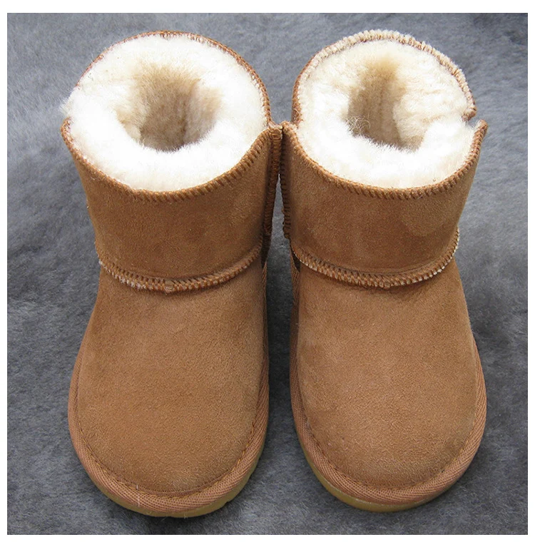 Baby Girls Snow Boots Winter Australia Warm Sheep Skin Leather Fur Baby Botas Waterproof Infant Boot Boys Bootie Shoes Non-slip
