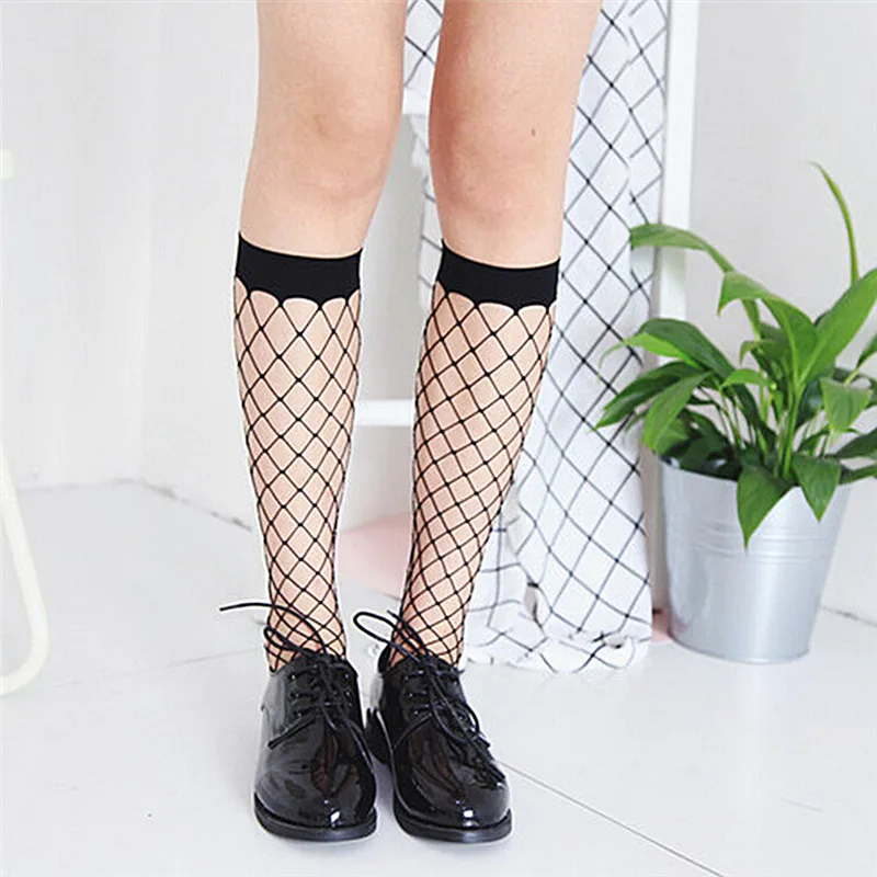 

Hot Sexy Tube Socks Women Meias Goth Punk Cool Female Essential Hollow Thin Black Fishnet Medium Height