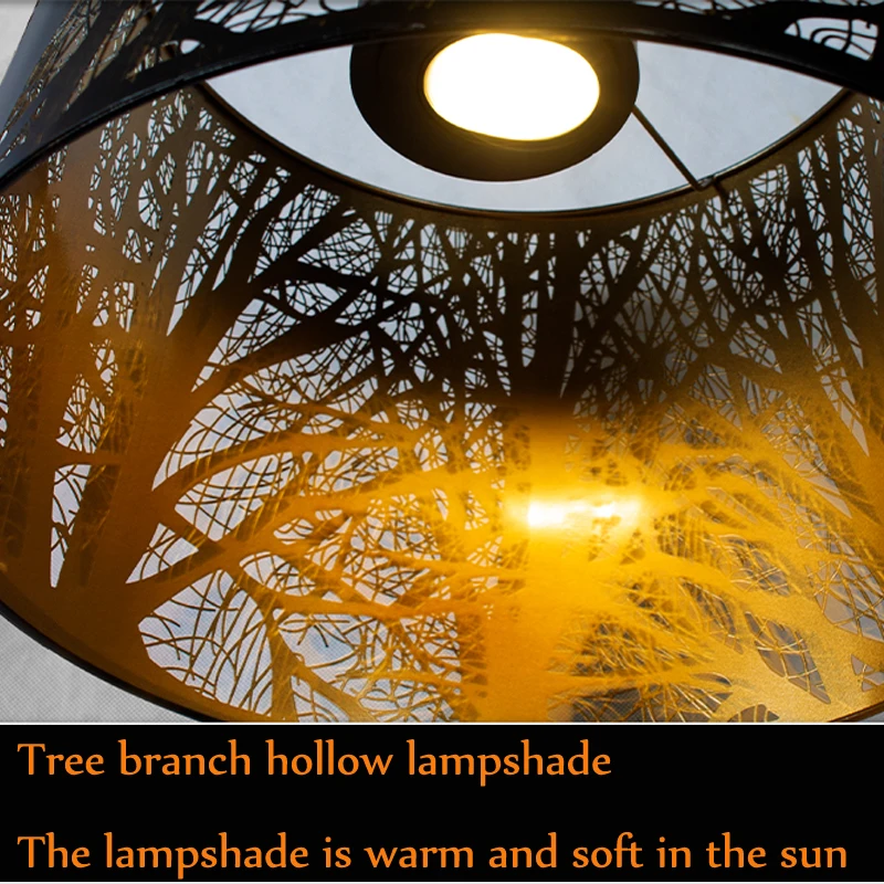 

Industrial Wind Chandelier Coffee Lamp Wrought Iron 1 Vintage Hollow Carved Round Restaurant Coffee Shop Warm El Decoration Net