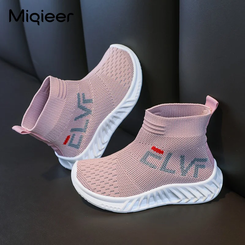 

Autumn Boots Kids Girls Boys Flying Woven Slip-On Non Slip Children Flat Shoes Baby Toddler Teenagers Running Sports Shoes 22-39