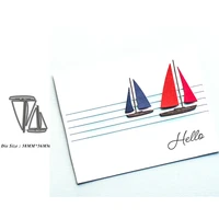 new sea small sailboat cutting dies metal stencil for diy scrapbooking paper card making embossing craft cutdies