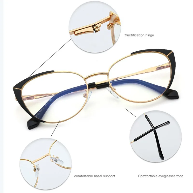 

Fashion Anti Blue Light Glasses Protect Eyes TR90 Optical Glasses Frame for Women Female Designer Clear Oval Computer Glasses