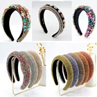 Повязка для волос в стиле барокко Женская, со стразами, с жемчугом