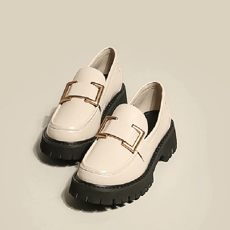 

Women Shoes Autumn All-Match Modis British Style Slip-on Oxfords Clogs Platform Female Footwear Fall Summer Winter 2021 Preppy S