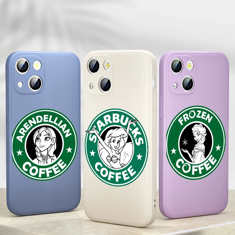 

Coffee princess Liquid Silicone Soft Cover Phone Case For Apple iPhone 13 12 mini 11 8 7 6 XS XR SE 2020 Pro Max Plus