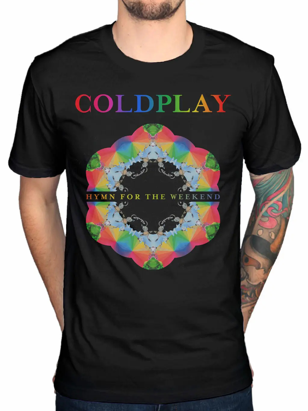 Черная футболка Coldplay Hymn для выходных унисекс туры S XXXL|Мужские футболки| |