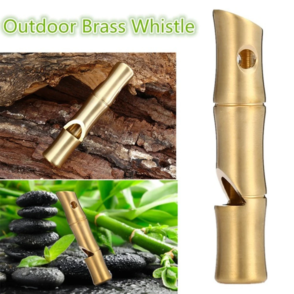 

Brass Emergency Survival Outdoor Signal Whistle Practical Portable Scratch Resistant Multifunctional High Decibel Durable