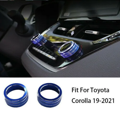 

Blue Cover Trim Middle Console AC Knob 2pcs Aluminum Alloy 100% Brand New Decoration