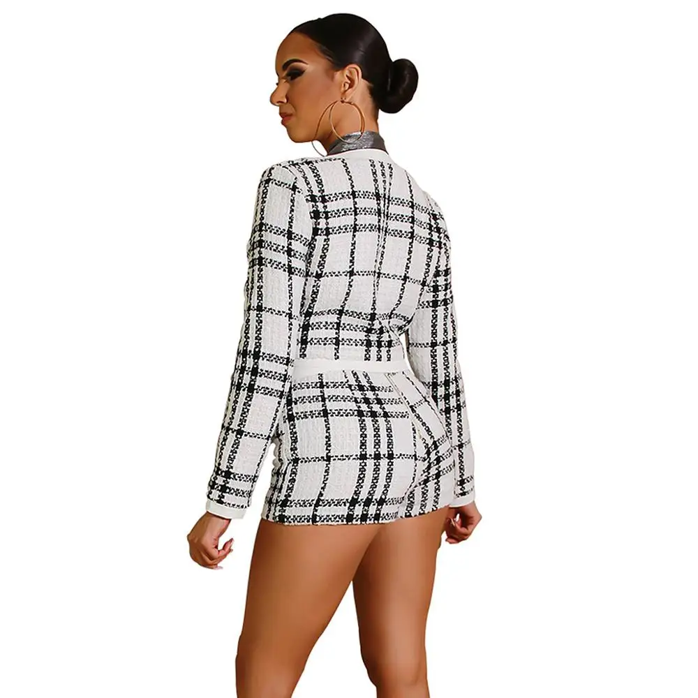 Осенне весенний женский комплект с плиссированным принтом модные блейзеры