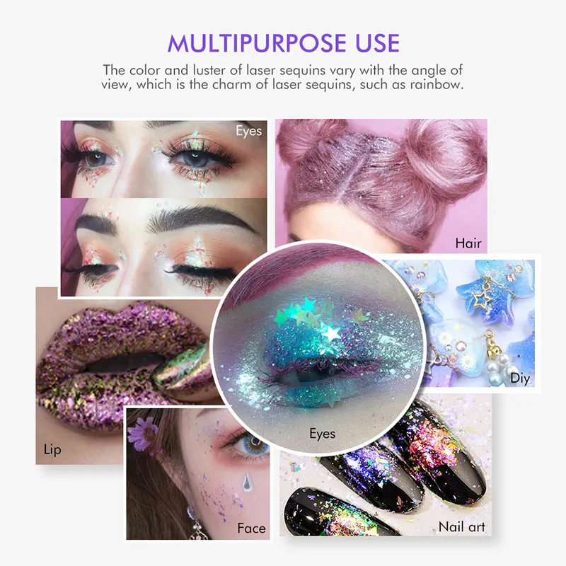 12 видов цветов профессиональные Блестки для боди арта гель волос лица глаз
