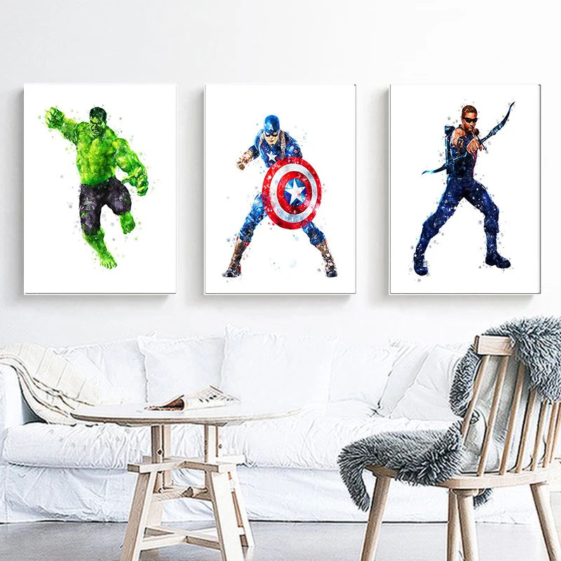 

Avengers Spiderman Marvel Superhero Canvas Painting Posters and Prints Wall Art Pictures Home Decor for Kids Room Cuadros