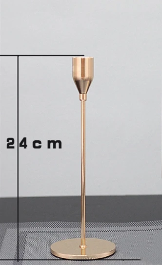 24cm gold 1 шт. Креативные Свадебные подсвечники, вечерние подсвечники для дома, гостиной, 4 цвета - Цвет: 24cm gold