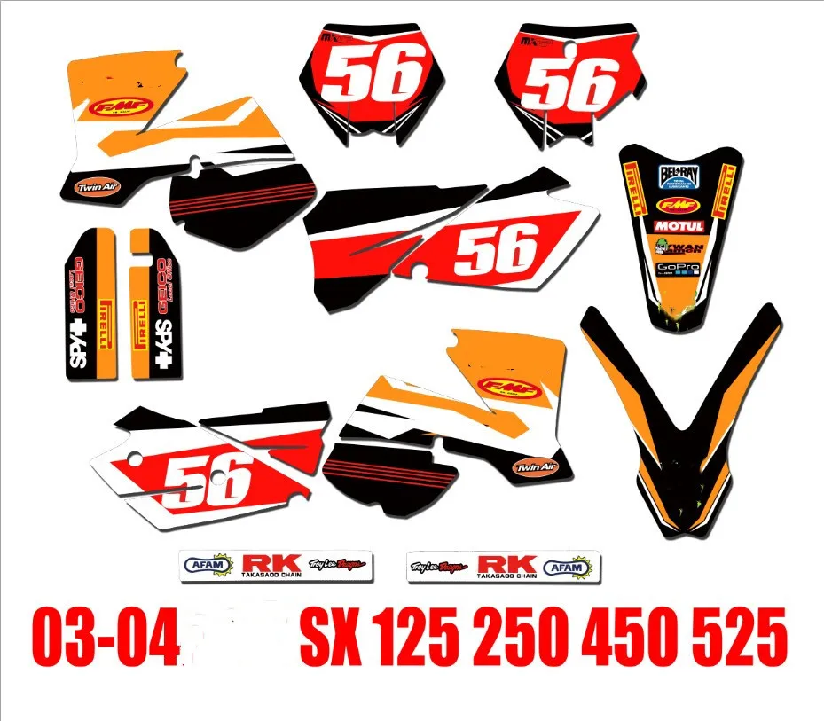 Индивидуальная графика для команды мотоциклов Φ KTM SX 2003 2004 125 250 450 525 | Автомобили и